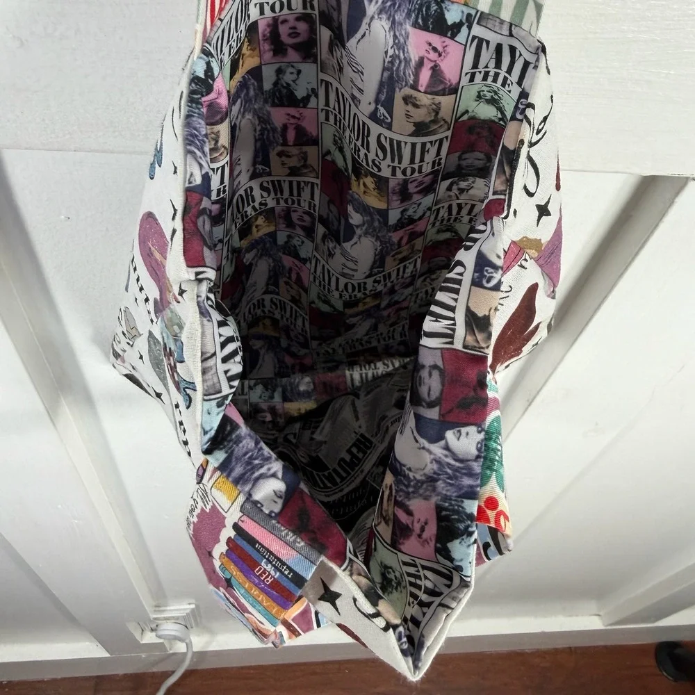 Taylor Swift Eras Tour Themed Tote Bag‎ Fabric Multi Color